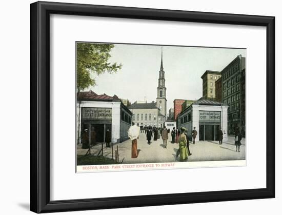 Park Street Subway Entrance, Boston, Massachusetts-null-Framed Art Print