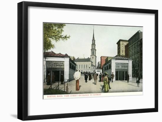 Park Street Subway Entrance, Boston, Massachusetts-null-Framed Art Print