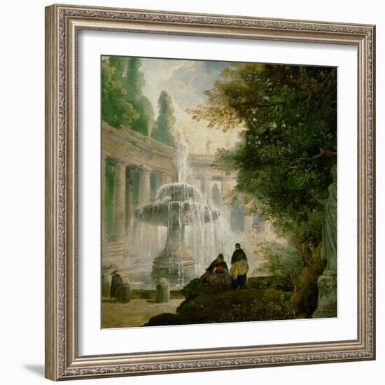 Park with Fountain, 1762-1765-Hubert Robert-Framed Giclee Print