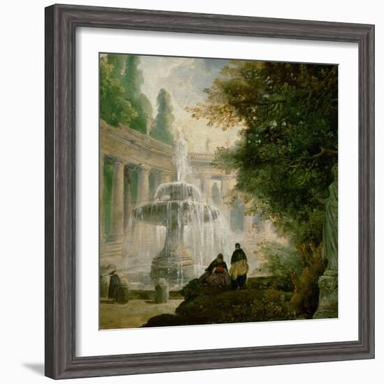 Park with Fountain, 1762-1765-Hubert Robert-Framed Giclee Print