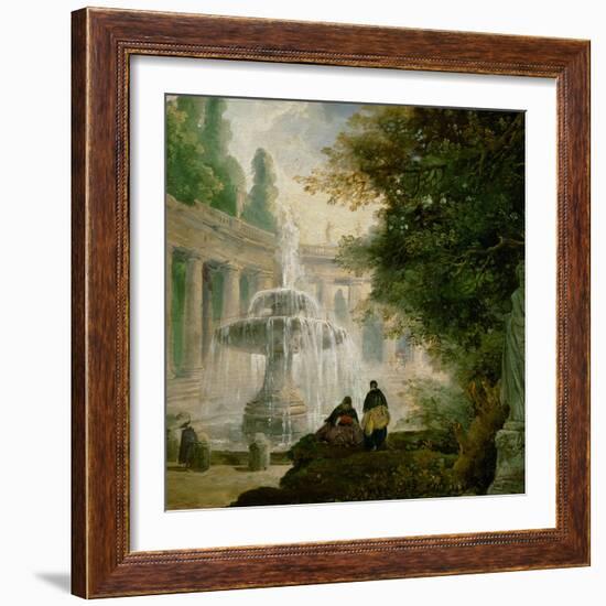 Park with Fountain, 1762-1765-Hubert Robert-Framed Giclee Print