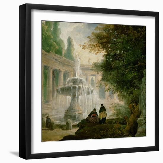 Park with Fountain, 1762-1765-Hubert Robert-Framed Giclee Print