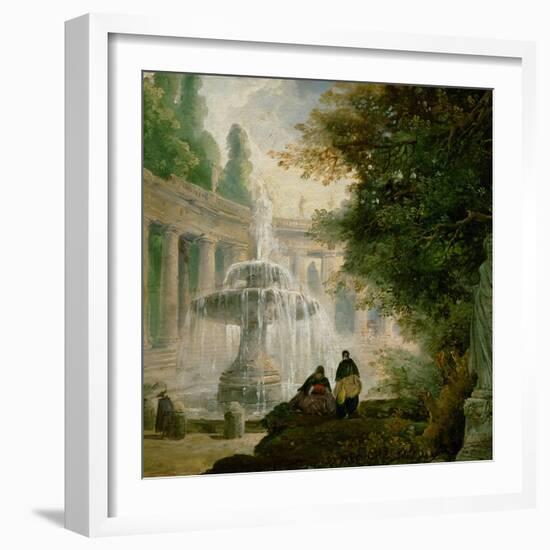 Park with Fountain, 1762-1765-Hubert Robert-Framed Giclee Print