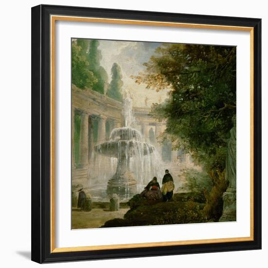 Park with Fountain, 1762-1765-Hubert Robert-Framed Giclee Print