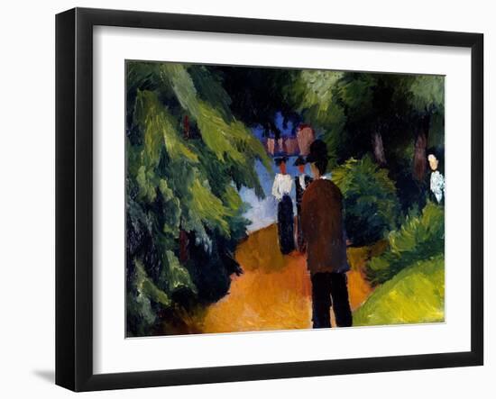 Park with Pond, 1913-Auguste Macke-Framed Giclee Print