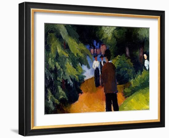 Park with Pond, 1913-Auguste Macke-Framed Giclee Print