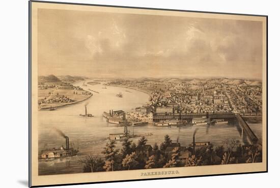 Parkersburg, West Virginia - Panoramic Map-Lantern Press-Mounted Art Print