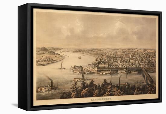 Parkersburg, West Virginia - Panoramic Map-Lantern Press-Framed Stretched Canvas