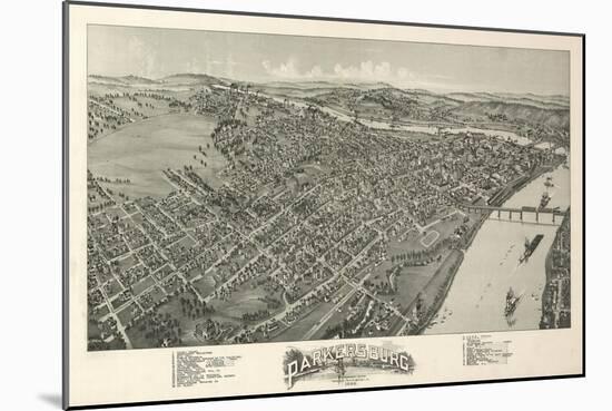 Parkersburg, West Virginia - Panoramic Map-Lantern Press-Mounted Art Print