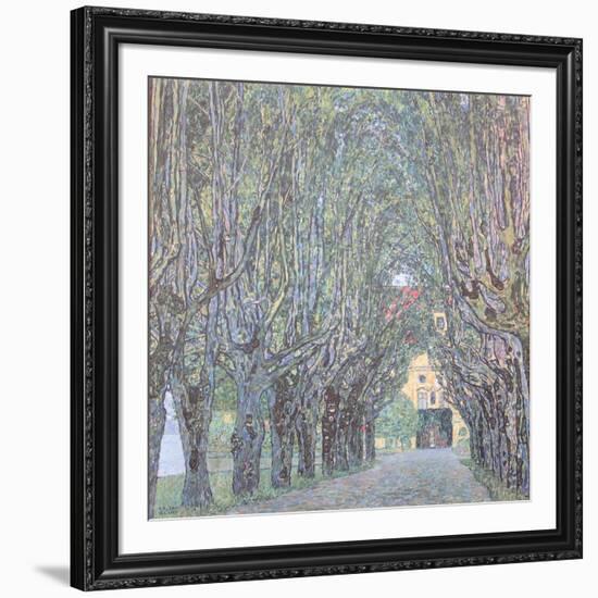 Parkway in Front of Castle Kammer at Lake Atter-Gustav Klimt-Framed Art Print