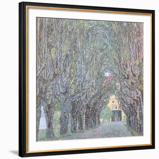 Parkway in Front of Castle Kammer at Lake Atter-Gustav Klimt-Framed Art Print