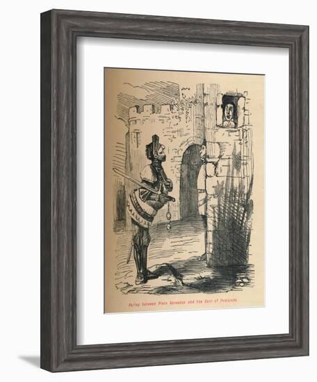 'Parley between Piers Gaveston and the Earl of Pembroke.', c1860, (c1860)-John Leech-Framed Giclee Print