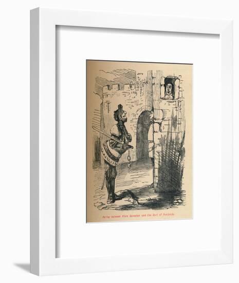 'Parley between Piers Gaveston and the Earl of Pembroke.', c1860, (c1860)-John Leech-Framed Giclee Print