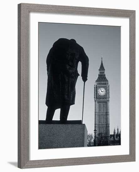 Parliament and Churchill statue, London, England-Jon Arnold-Framed Photographic Print