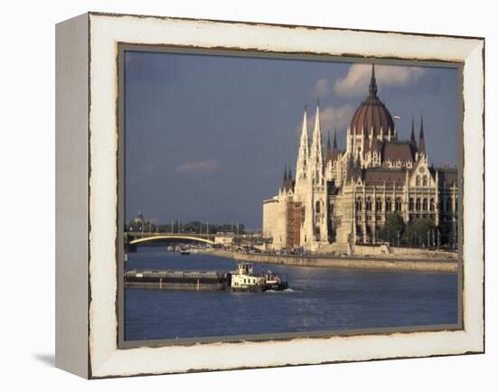 Parliament and Danube, Budapest, Hungary-Dave Bartruff-Framed Premier Image Canvas