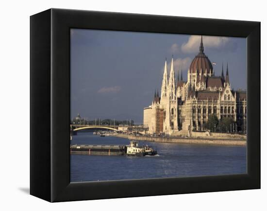 Parliament and Danube, Budapest, Hungary-Dave Bartruff-Framed Premier Image Canvas