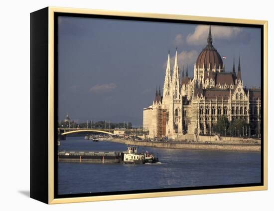 Parliament and Danube, Budapest, Hungary-Dave Bartruff-Framed Premier Image Canvas