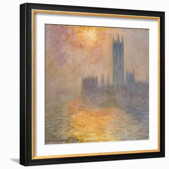 Parliament at Sunset, 1904-Claude Monet-Framed Giclee Print