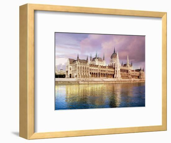 Parliament Building and Danube River, Budapest, Hungary-Miva Stock-Framed Photographic Print