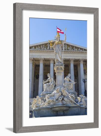 Parliament Building and Statues, Vienna, Austria-Peter Adams-Framed Photographic Print