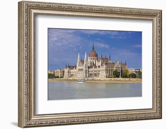 Parliament on the Banks of the River Danube, Budapest, Hungary, Europe-Michael Runkel-Framed Photographic Print