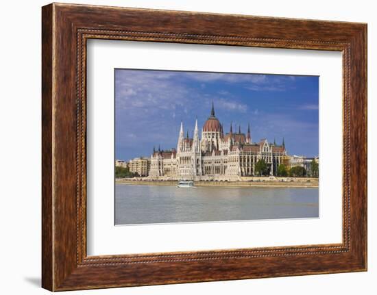 Parliament on the Banks of the River Danube, Budapest, Hungary, Europe-Michael Runkel-Framed Photographic Print