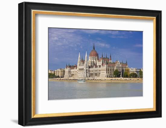 Parliament on the Banks of the River Danube, Budapest, Hungary, Europe-Michael Runkel-Framed Photographic Print