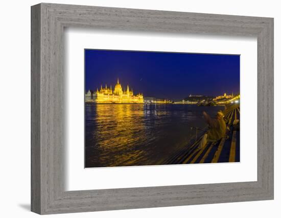 Parliament on the Danube, Mountain Gellert, Castle Palace and Fishermans, Hungarians, Budapest-Volker Preusser-Framed Photographic Print