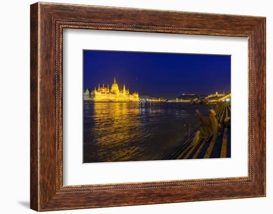 Parliament on the Danube, Mountain Gellert, Castle Palace and Fishermans, Hungarians, Budapest-Volker Preusser-Framed Photographic Print