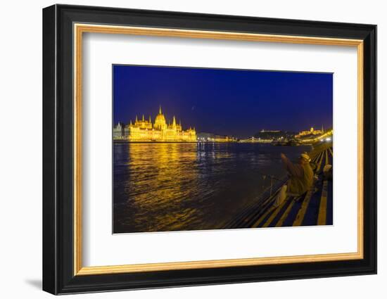 Parliament on the Danube, Mountain Gellert, Castle Palace and Fishermans, Hungarians, Budapest-Volker Preusser-Framed Photographic Print