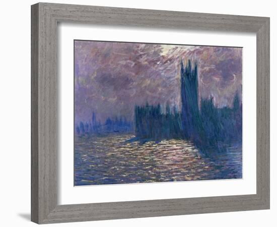 Parliament, Reflections on the Thames, 1905-Claude Monet-Framed Giclee Print