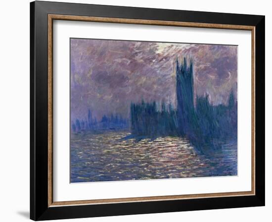 Parliament, Reflections on the Thames, 1905-Claude Monet-Framed Giclee Print