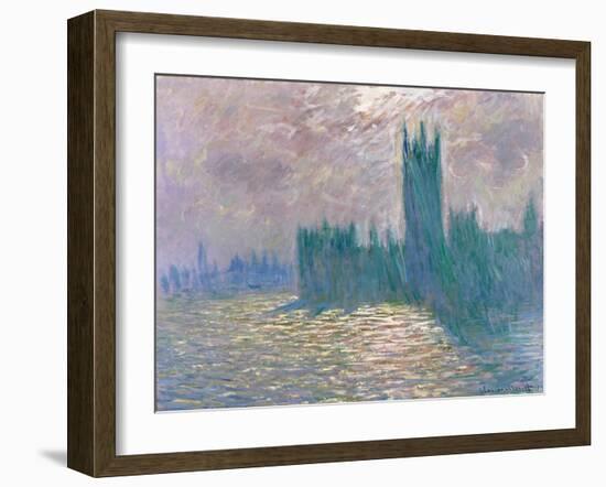 Parliament, Reflections on the Thames-Claude Monet-Framed Giclee Print