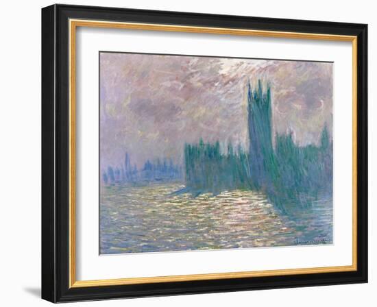 Parliament, Reflections on the Thames-Claude Monet-Framed Giclee Print