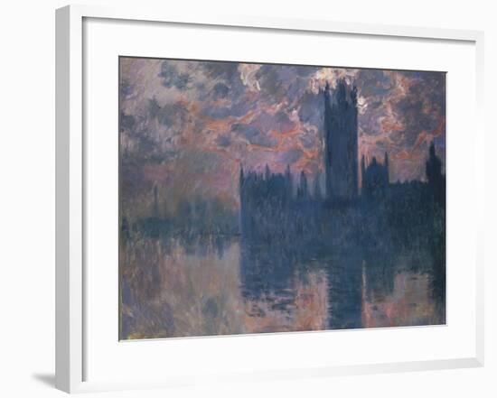 Parliament, Sunset, 1902-Claude Monet-Framed Giclee Print