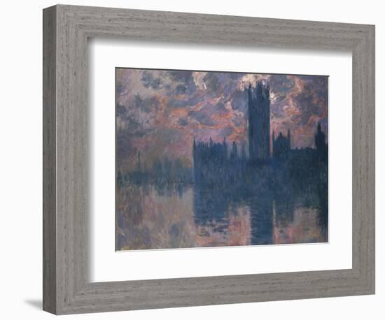 Parliament, Sunset, 1902-Claude Monet-Framed Giclee Print