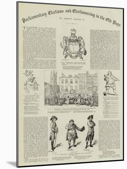 Parliamentary Elections and Electioneering in the Old Days-null-Mounted Giclee Print