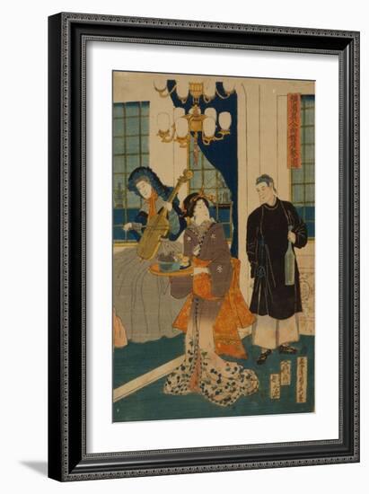 Parlour of a Foreign Mercantile House in Yokohama, 1861-Utagawa Sadahide-Framed Giclee Print