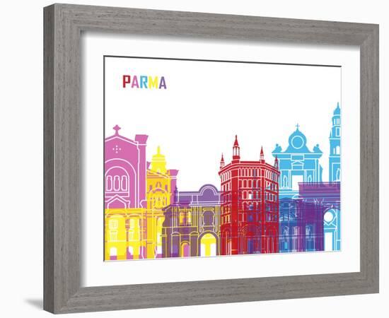 Parma Skyline Pop-paulrommer-Framed Art Print