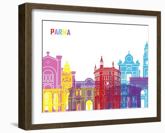 Parma Skyline Pop-paulrommer-Framed Art Print