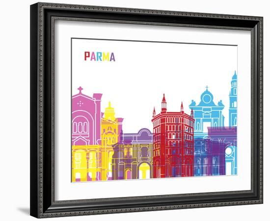 Parma Skyline Pop-paulrommer-Framed Art Print