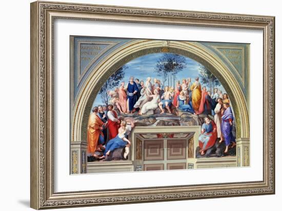 Parnassus and the Disputa, Stanza Della Segnatura, Print by Giovanni Volpato and Raphael Morghen-Raphael-Framed Giclee Print