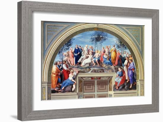 Parnassus and the Disputa, Stanza Della Segnatura, Print by Giovanni Volpato and Raphael Morghen-Raphael-Framed Giclee Print