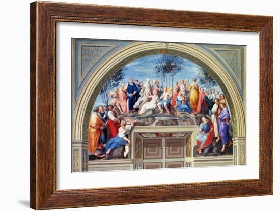 Parnassus and the Disputa, Stanza Della Segnatura, Print by Giovanni Volpato and Raphael Morghen-Raphael-Framed Giclee Print