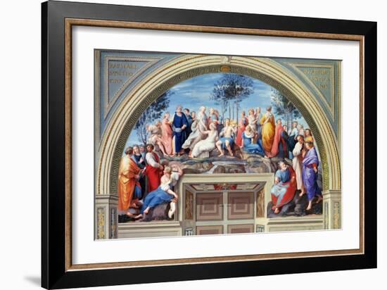 Parnassus and the Disputa, Stanza Della Segnatura, Print by Giovanni Volpato and Raphael Morghen-Raphael-Framed Giclee Print