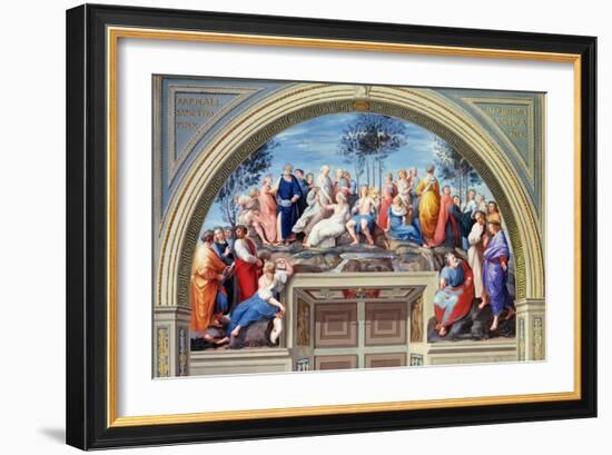 Parnassus and the Disputa, Stanza Della Segnatura, Print by Giovanni Volpato and Raphael Morghen-Raphael-Framed Giclee Print