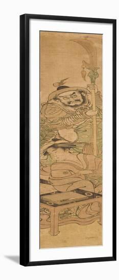 Parody Showing a Beauty in the Place of Guan Yu with His Attendant, C.1790-Katsukawa Shuncho-Framed Giclee Print