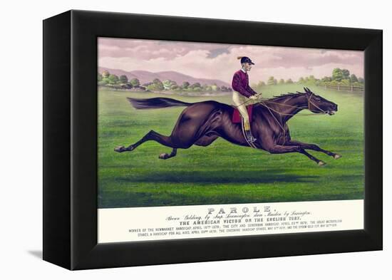 Parole: Brown Gelding, by Imp. Leamington, Dam Maiden by Lexington-Currier & Ives-Framed Stretched Canvas