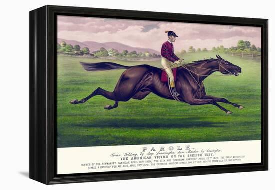 Parole: Brown Gelding, by Imp. Leamington, Dam Maiden by Lexington-Currier & Ives-Framed Stretched Canvas