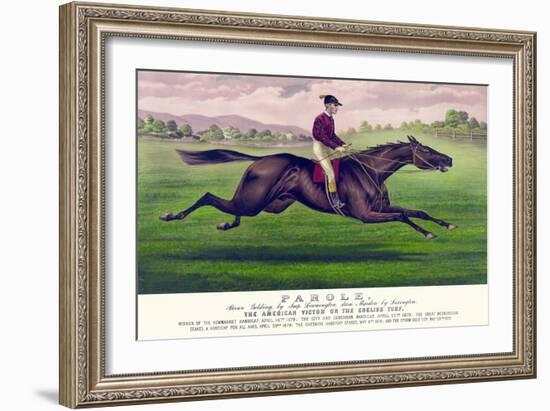 Parole: Brown Gelding, by Imp. Leamington, Dam Maiden by Lexington-Currier & Ives-Framed Art Print